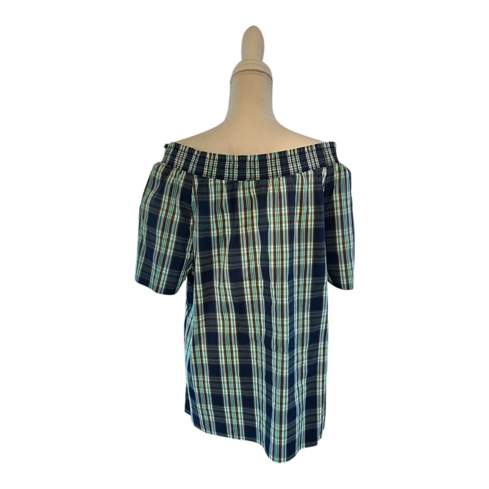 Talbots Plaid Off-Shoulder Top NWOT